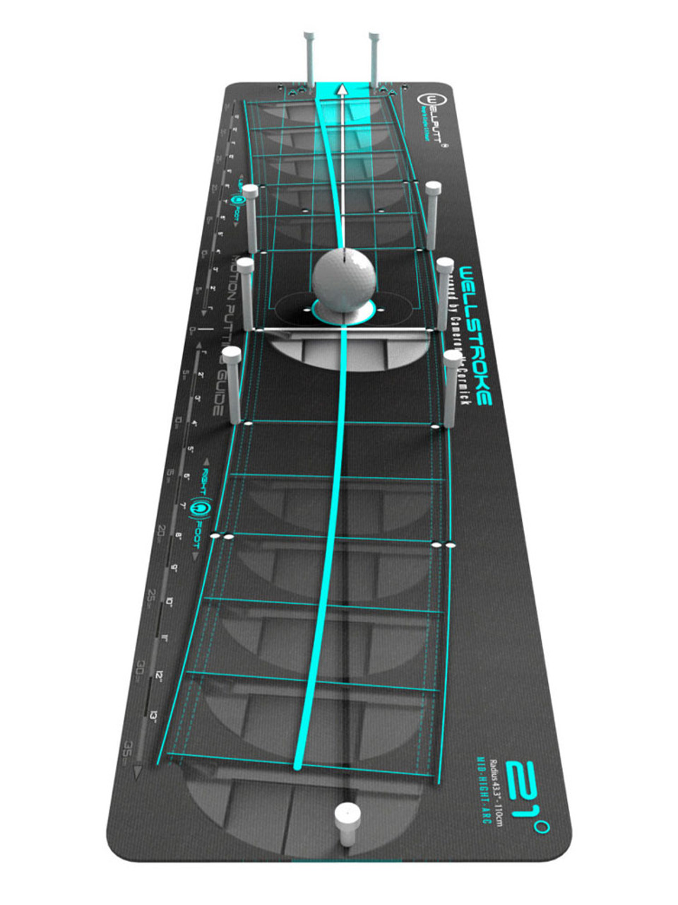 WellStroke 21 Degree Putting Arc Mat - Right Handed | GolfBox